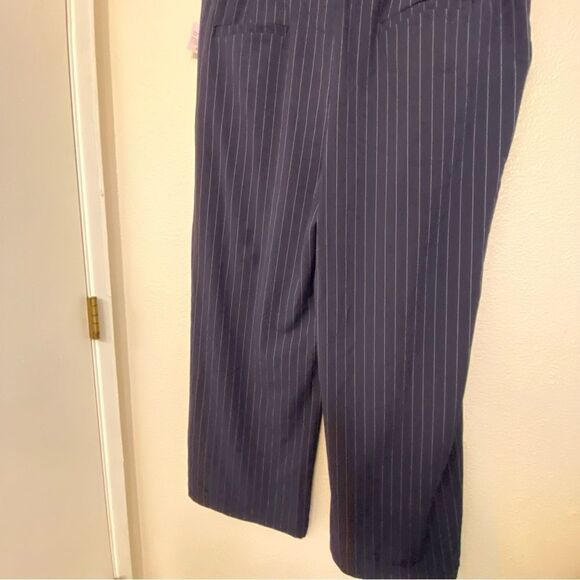 Wild Fable High-Rise Wide Leg Boxer slacks pants Trouser Navy Blue Pinstripe XXL - Picture 3 of 12